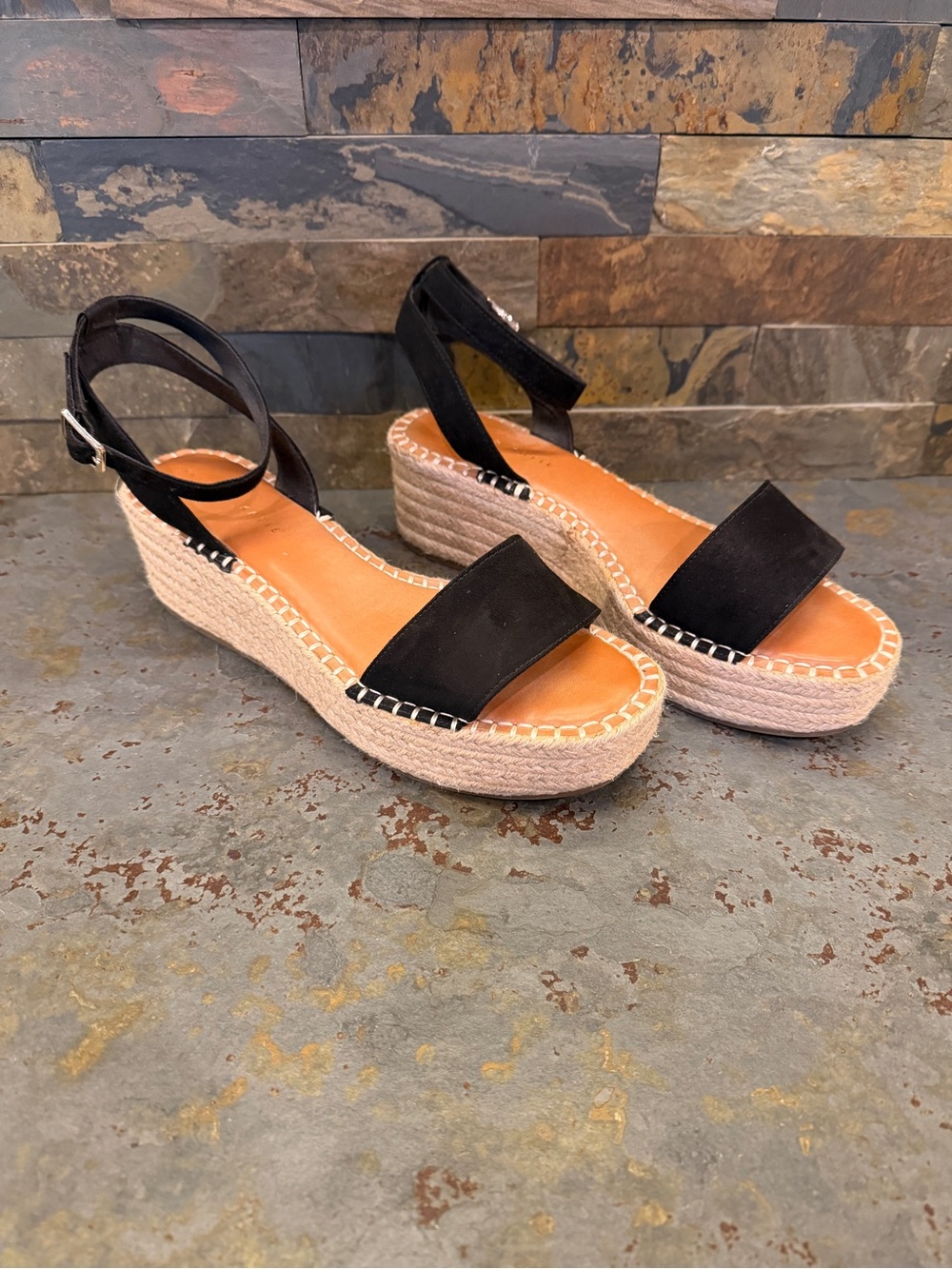 Kelly & Katie size 10 Black Espadrille Wedge Sandals for Women